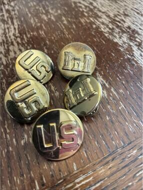Lot Of Vintage US Military Service Brass Lapel Pins Set Of 5